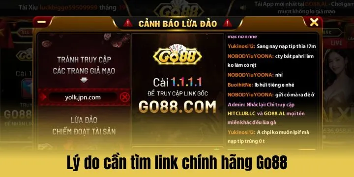 Tại sao cần tìm link chính hãng Go88?